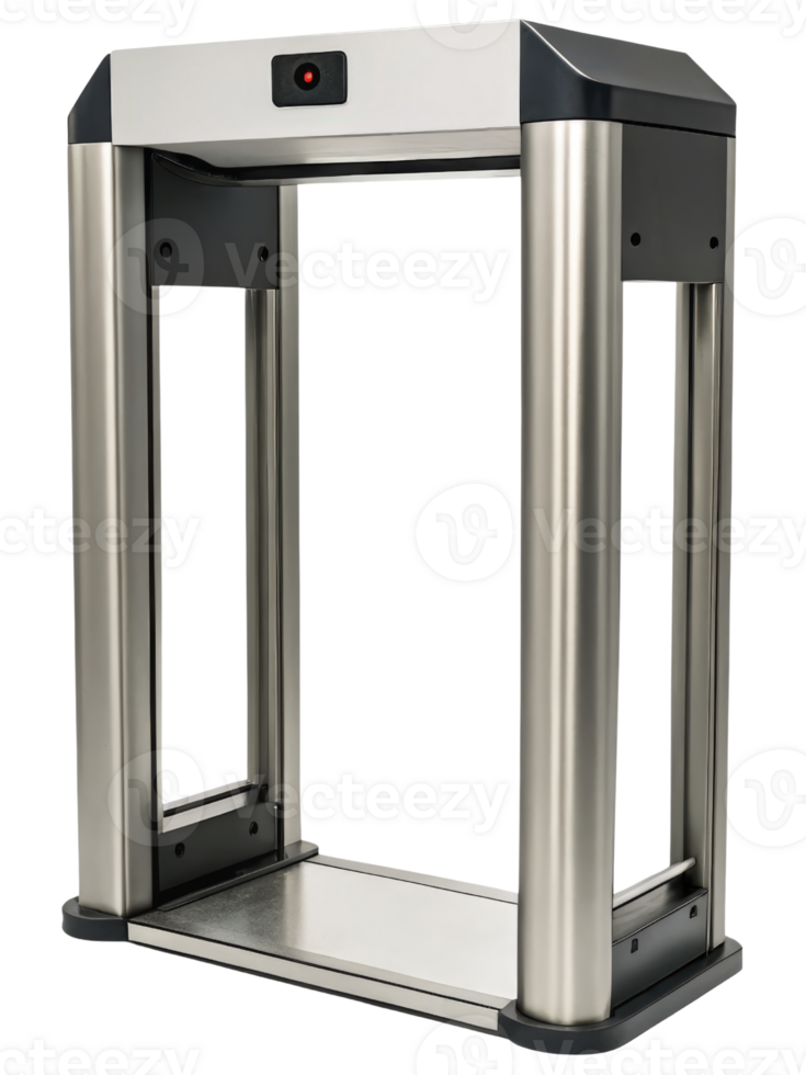 Metal walk-through security scanner on a transparent background png