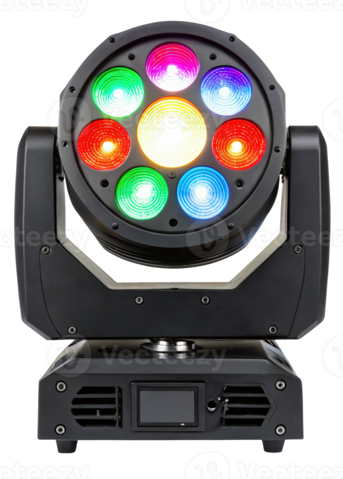 Multicolored LED stage lighting on a transparent background png