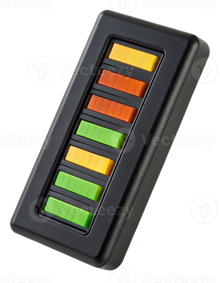 Black control panel with buttons on a transparent background png