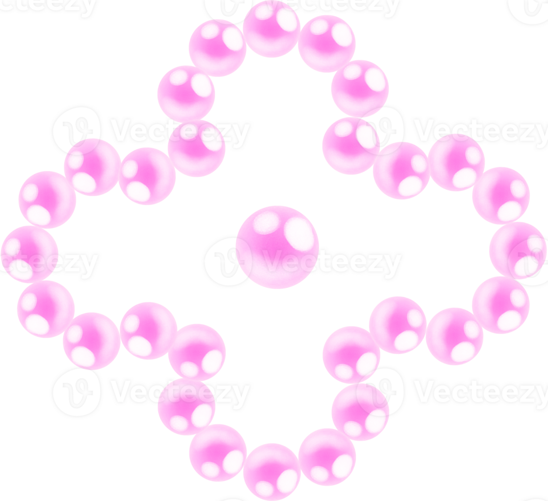 Coquette flower shape pearl png