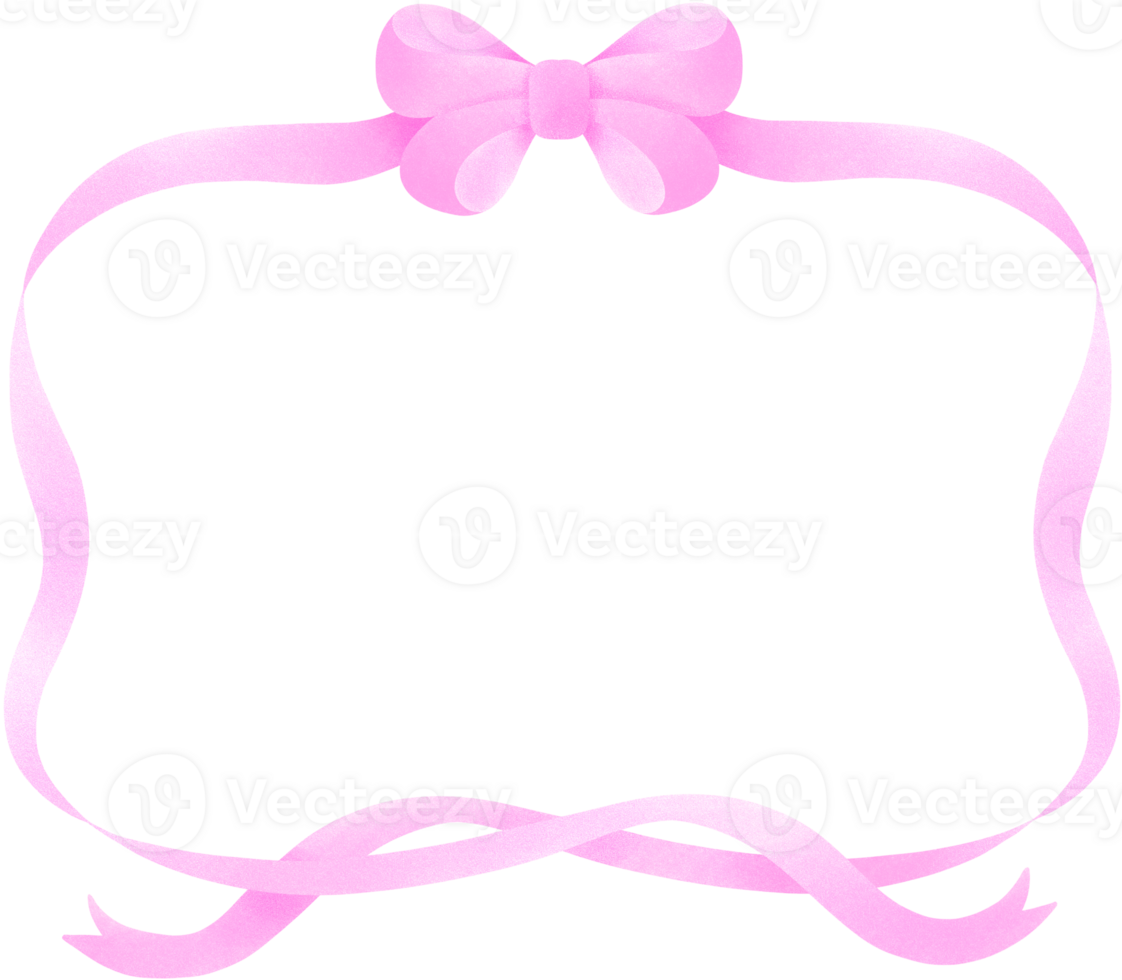 Coquette Ribbon Bow Square Frame png