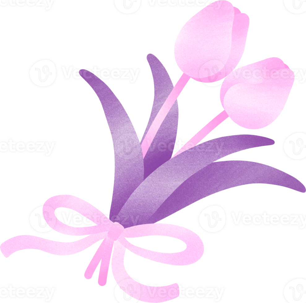 Coquette Tulip tied with pink bow png