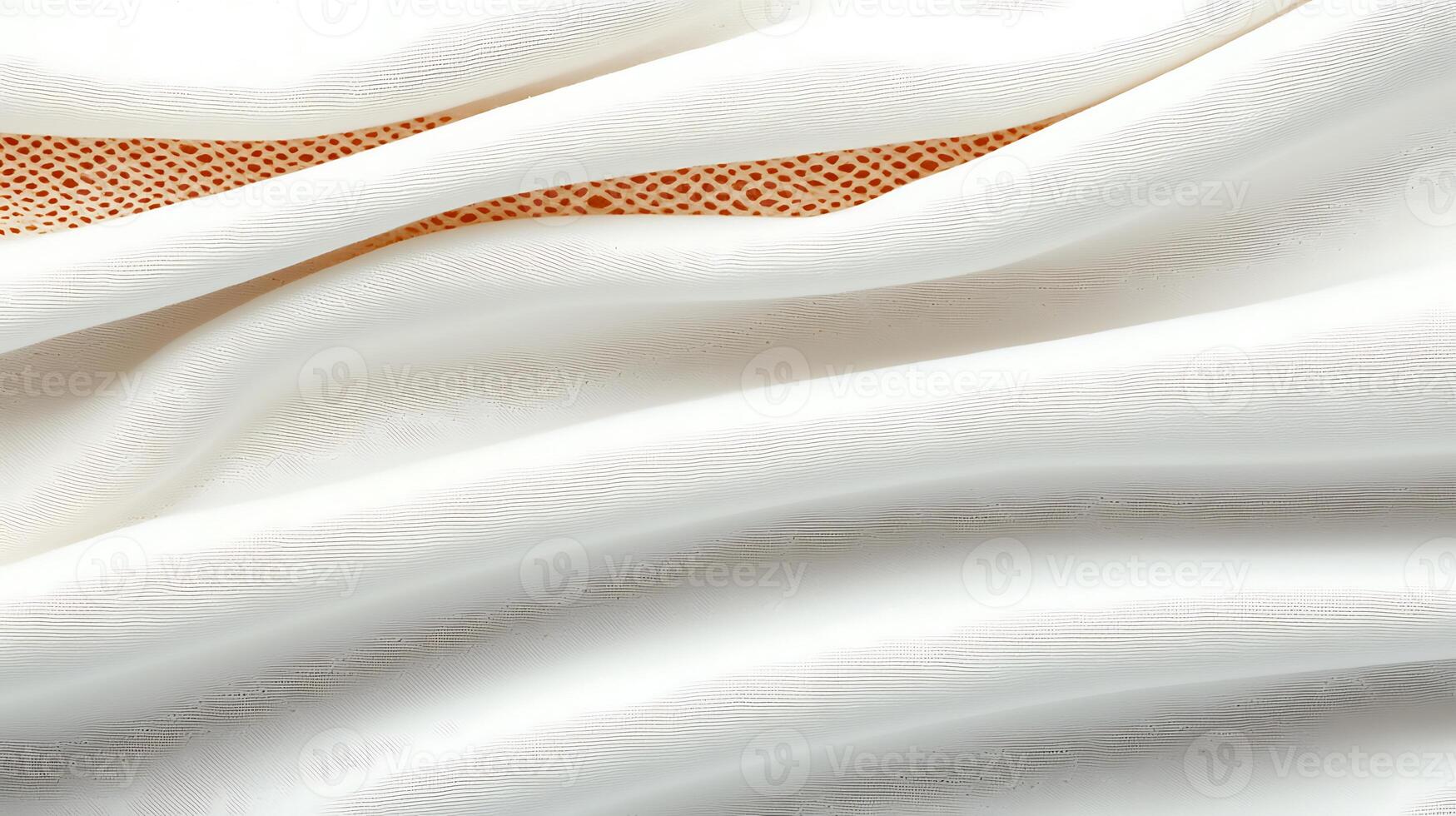 Close-up of elegant white fabric draping softly with intricate texture and subtle patterns photo