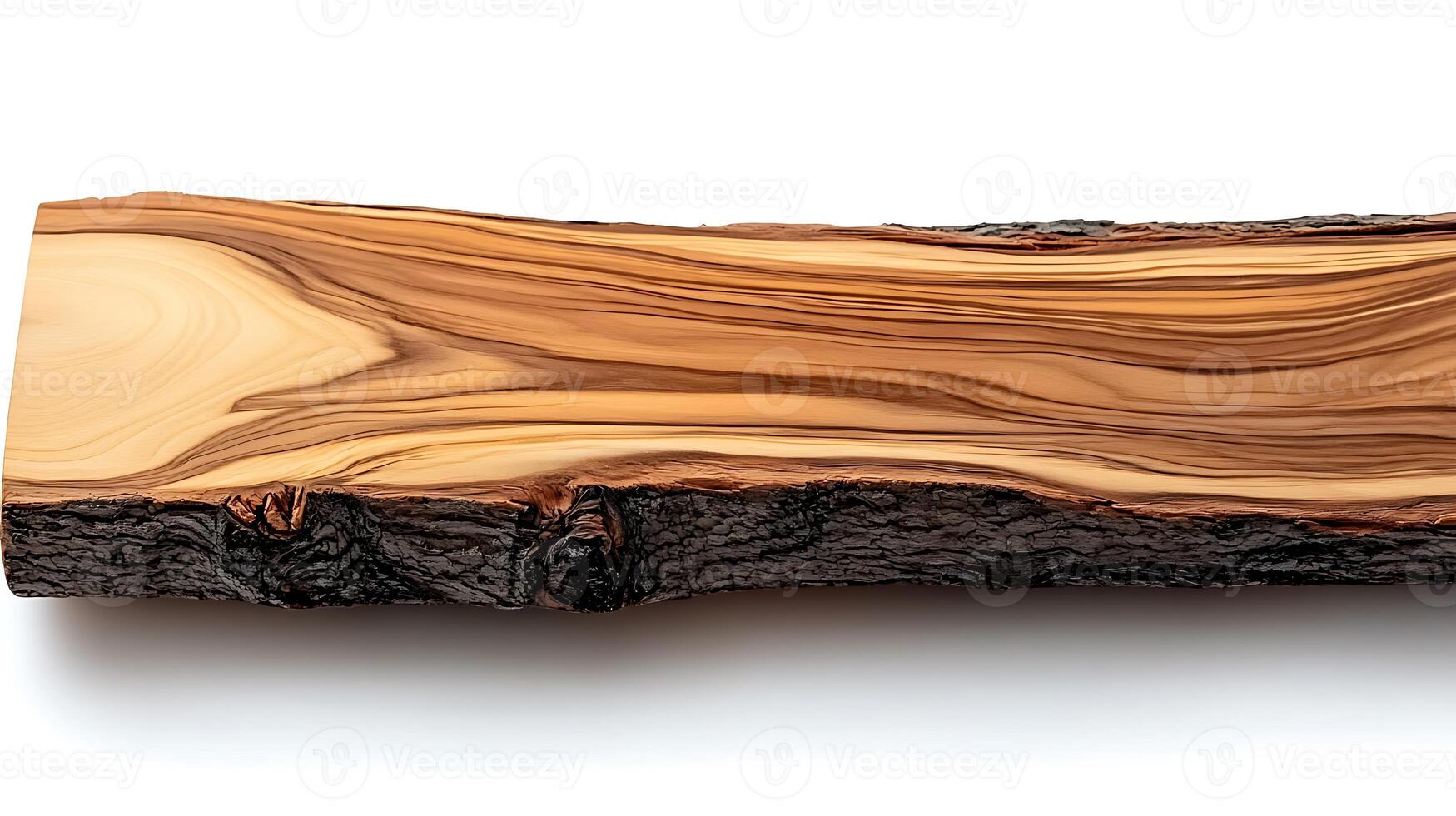 Close-up view of a beautifully grained wooden slab showcasing natural patterns and textures photo