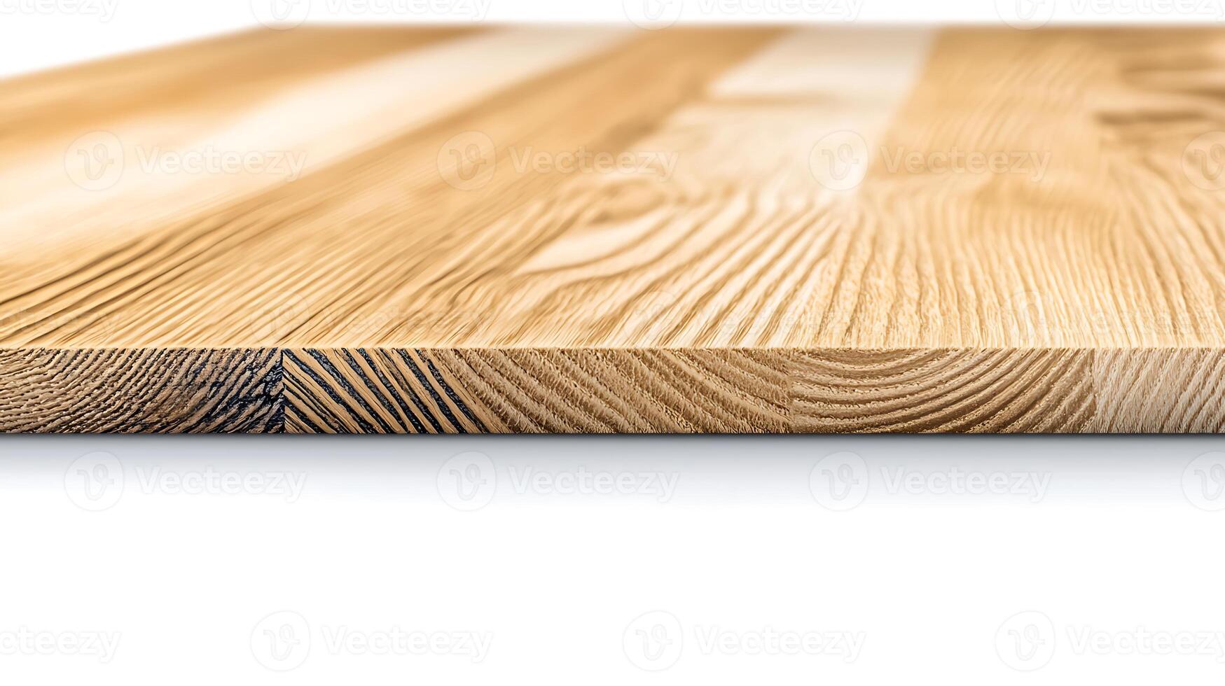 Closeup view of a polished wooden surface showcasing natural grain patterns and textures photo