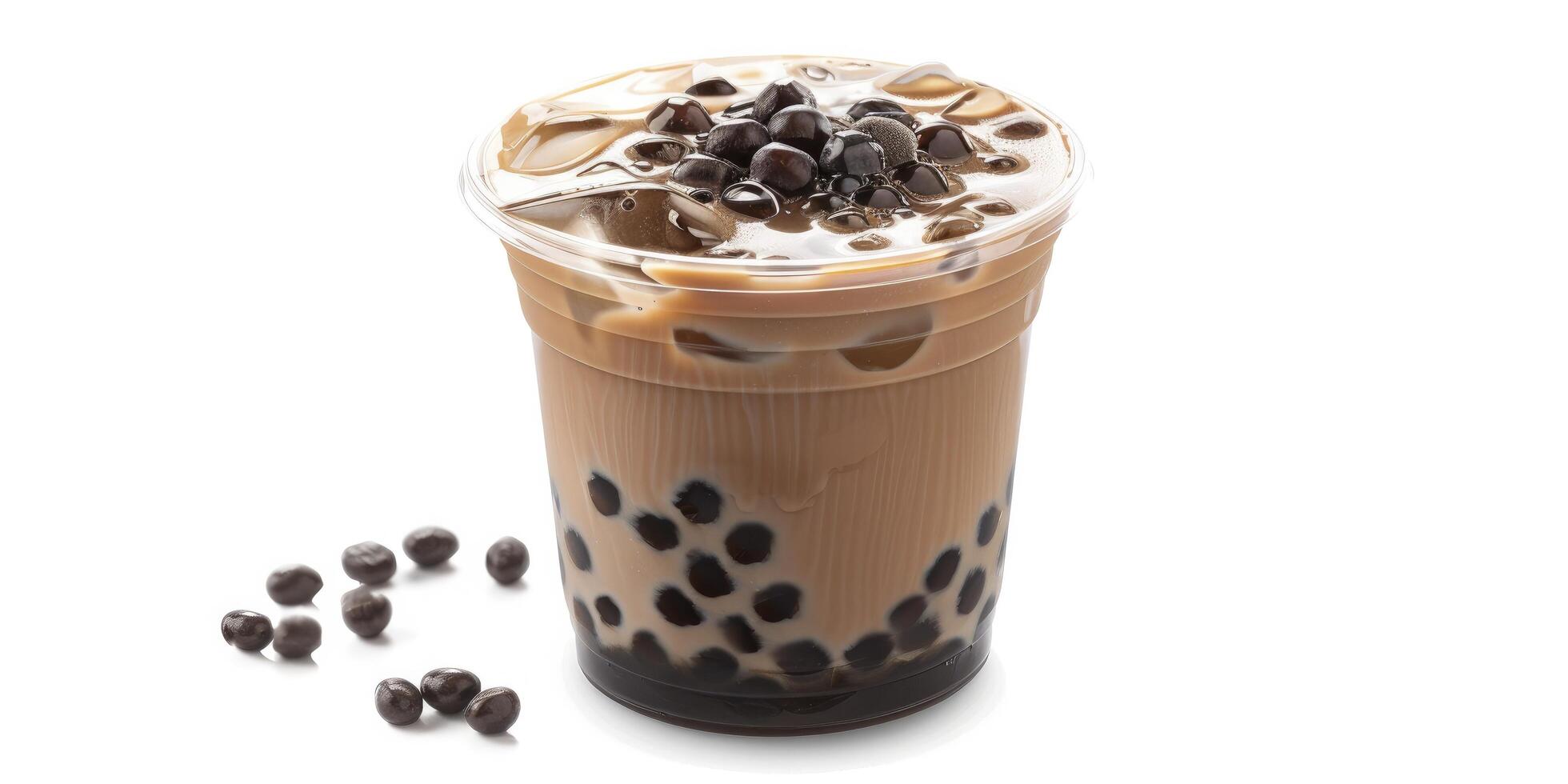 An iced coffee with chocolate chips photo