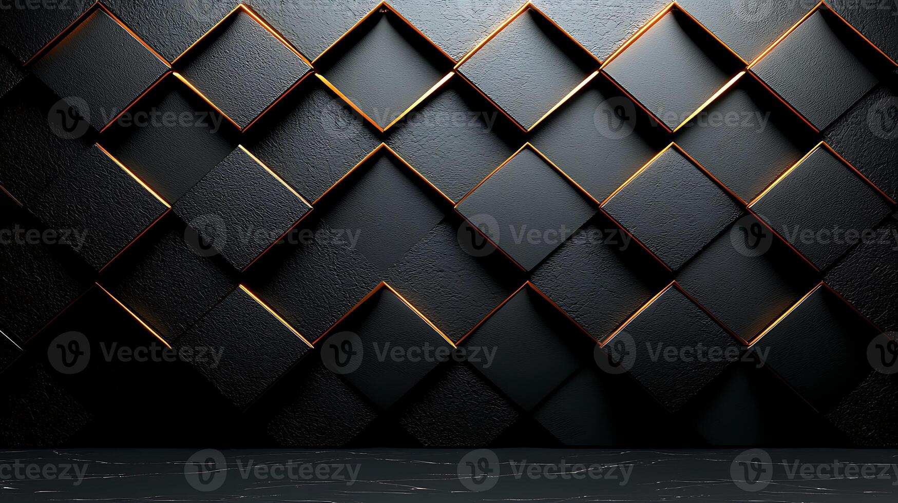Textured black wall with diamond patterns, showcasing modern design elements and lighting effects photo