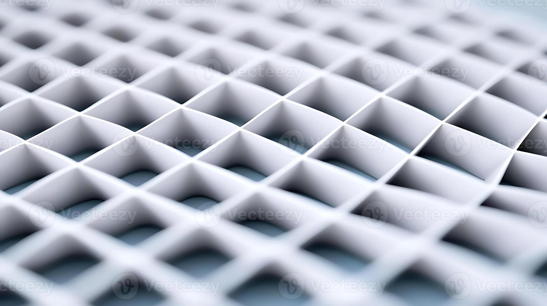 Close-up view of a textured white grid pattern showcasing geometric shapes and depth photo