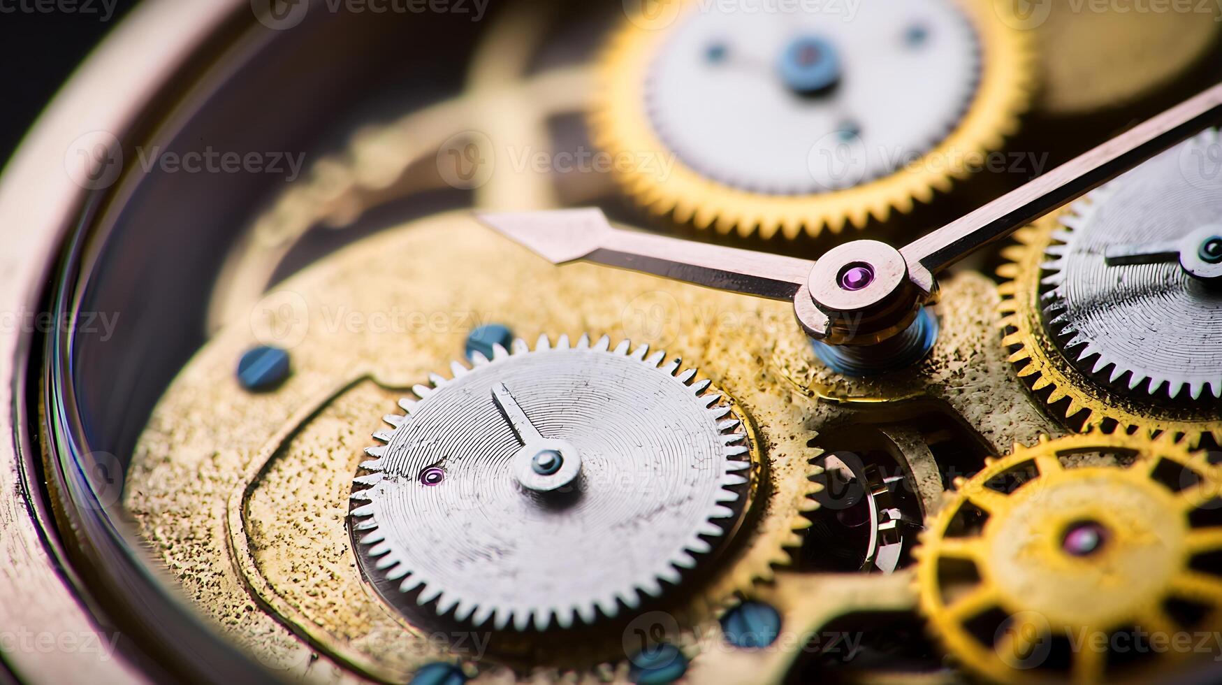Close-up view of intricate watch gears showcasing craftsmanship and mechanical precision photo