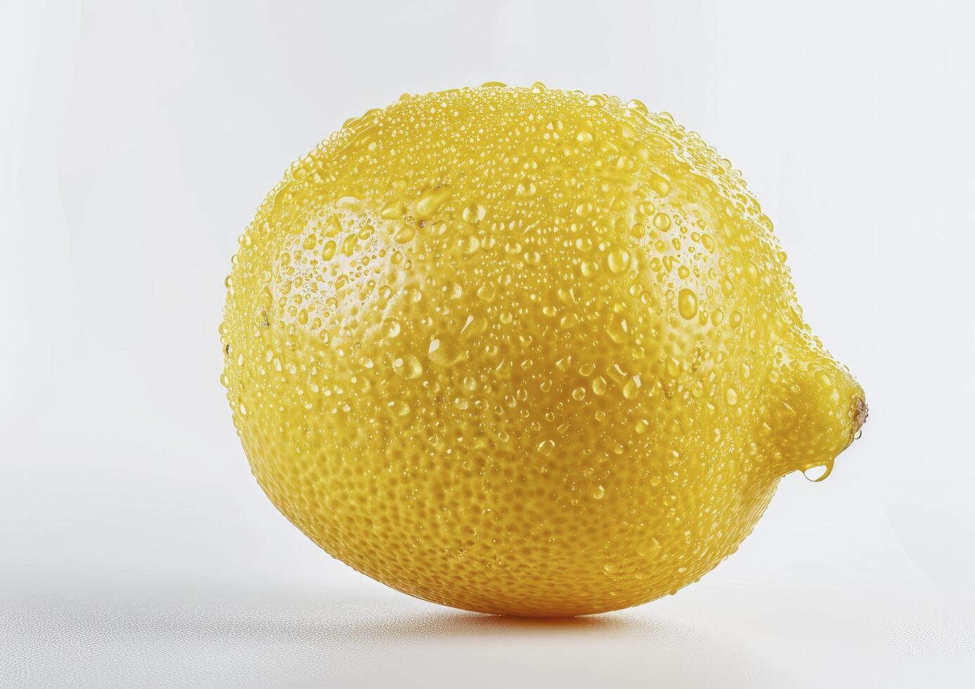 A lemon is shown on a white background photo