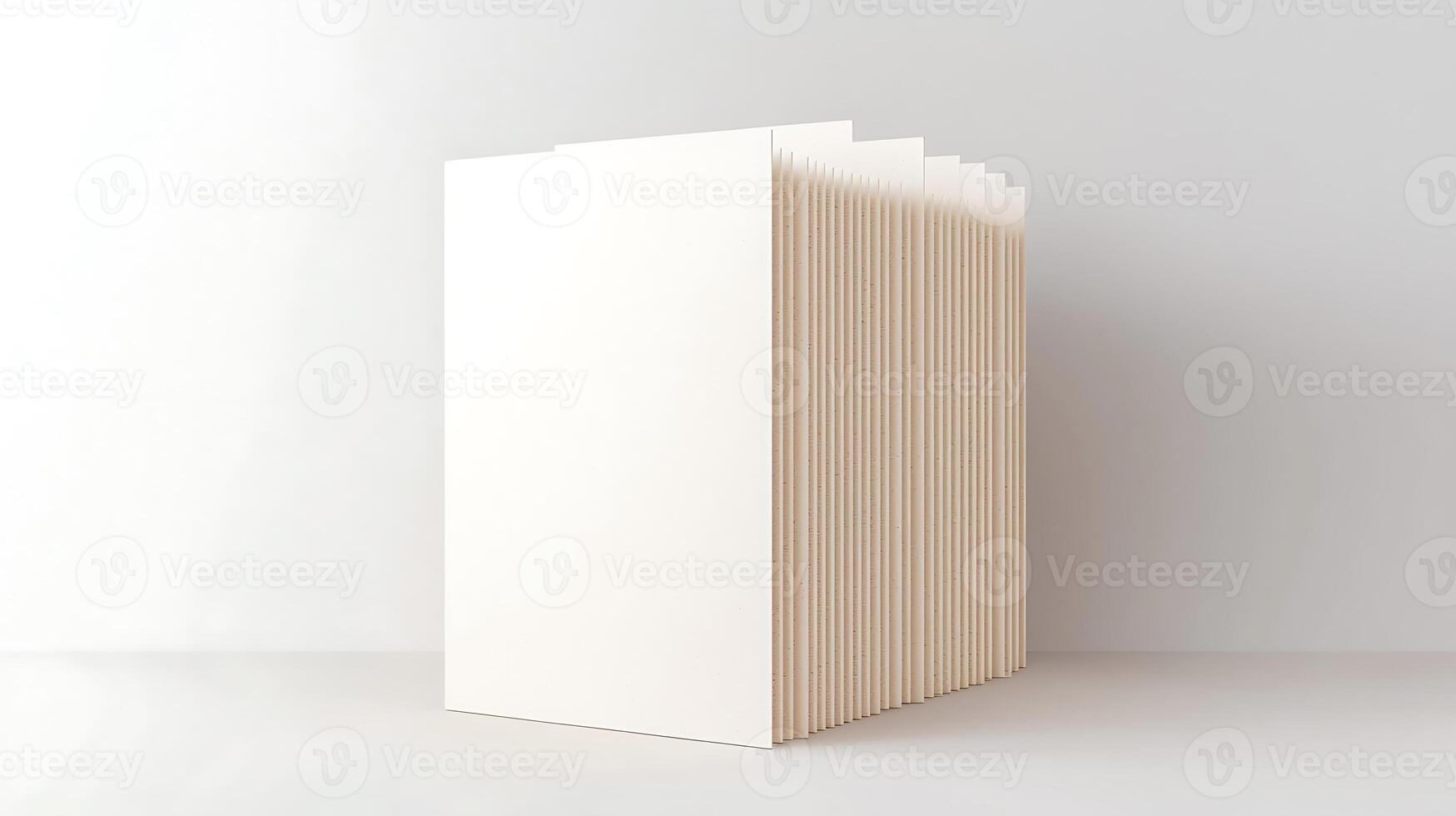 Stacked blank sheets of paper arranged neatly on a clean surface, ideal for office use photo