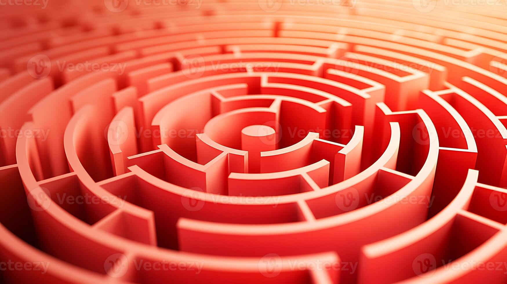 Intricate red maze design showcasing complex pathways and patterns in a vibrant setting photo