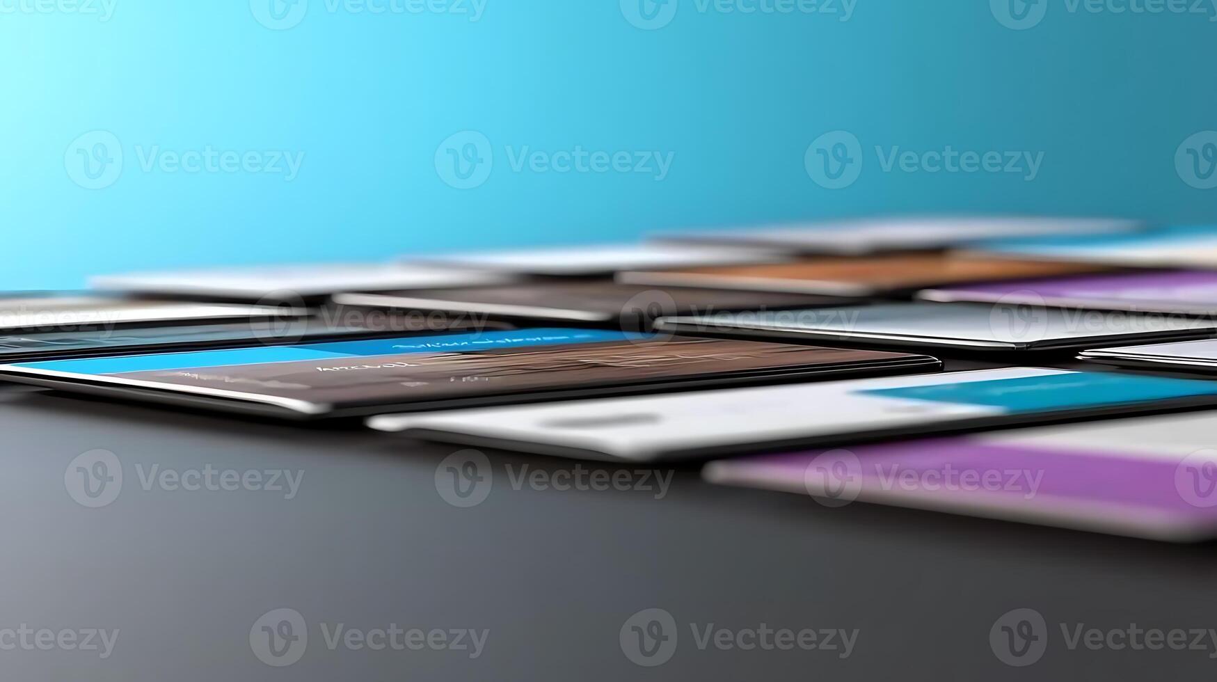A collection of sleek smartphone devices arranged artistically on a minimalist table photo