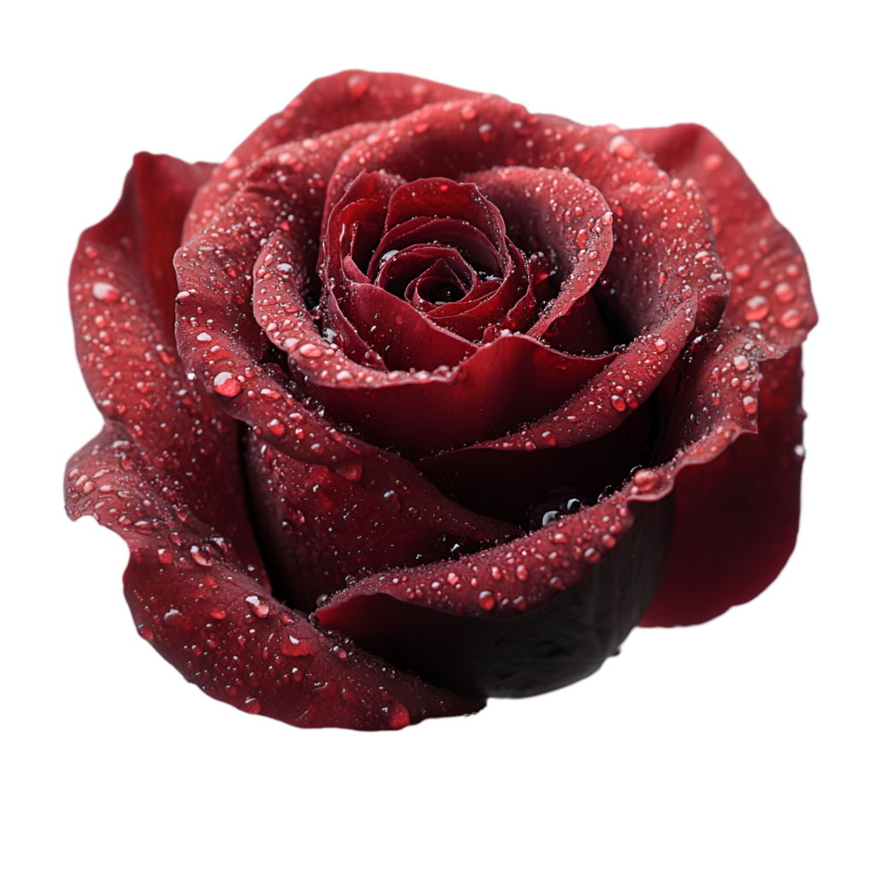 A red rose with water droplets on it png