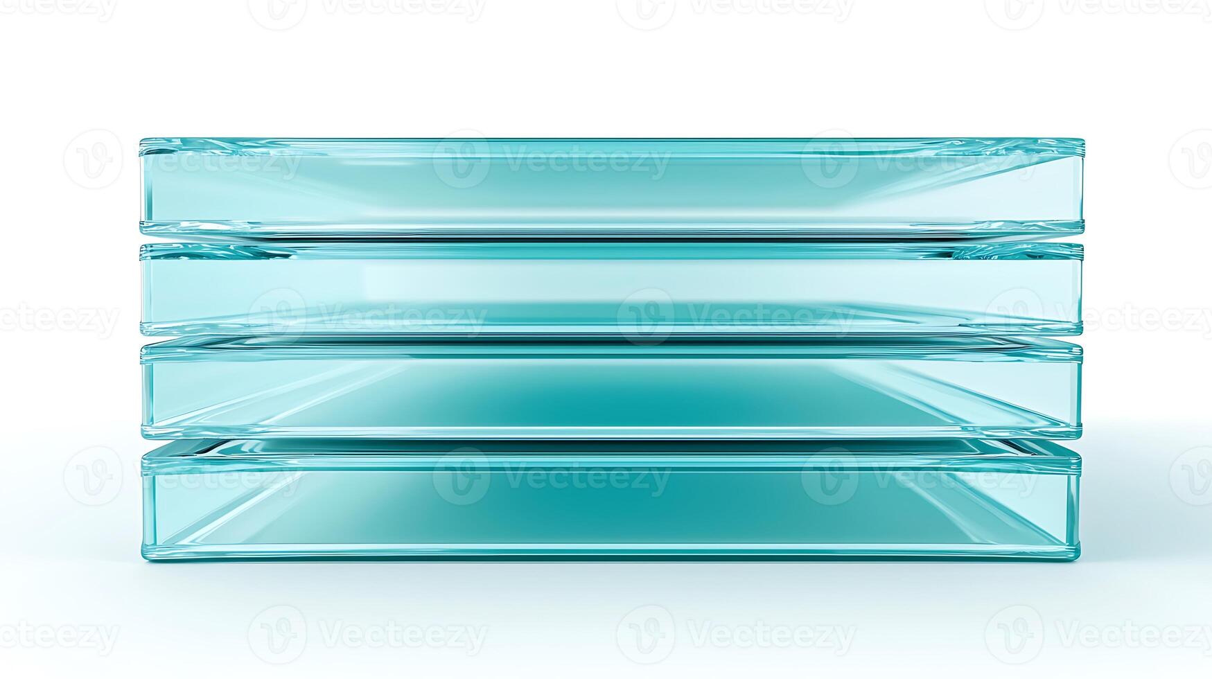 Stacked transparent glass plates showcasing modern design and minimalist aesthetics photo