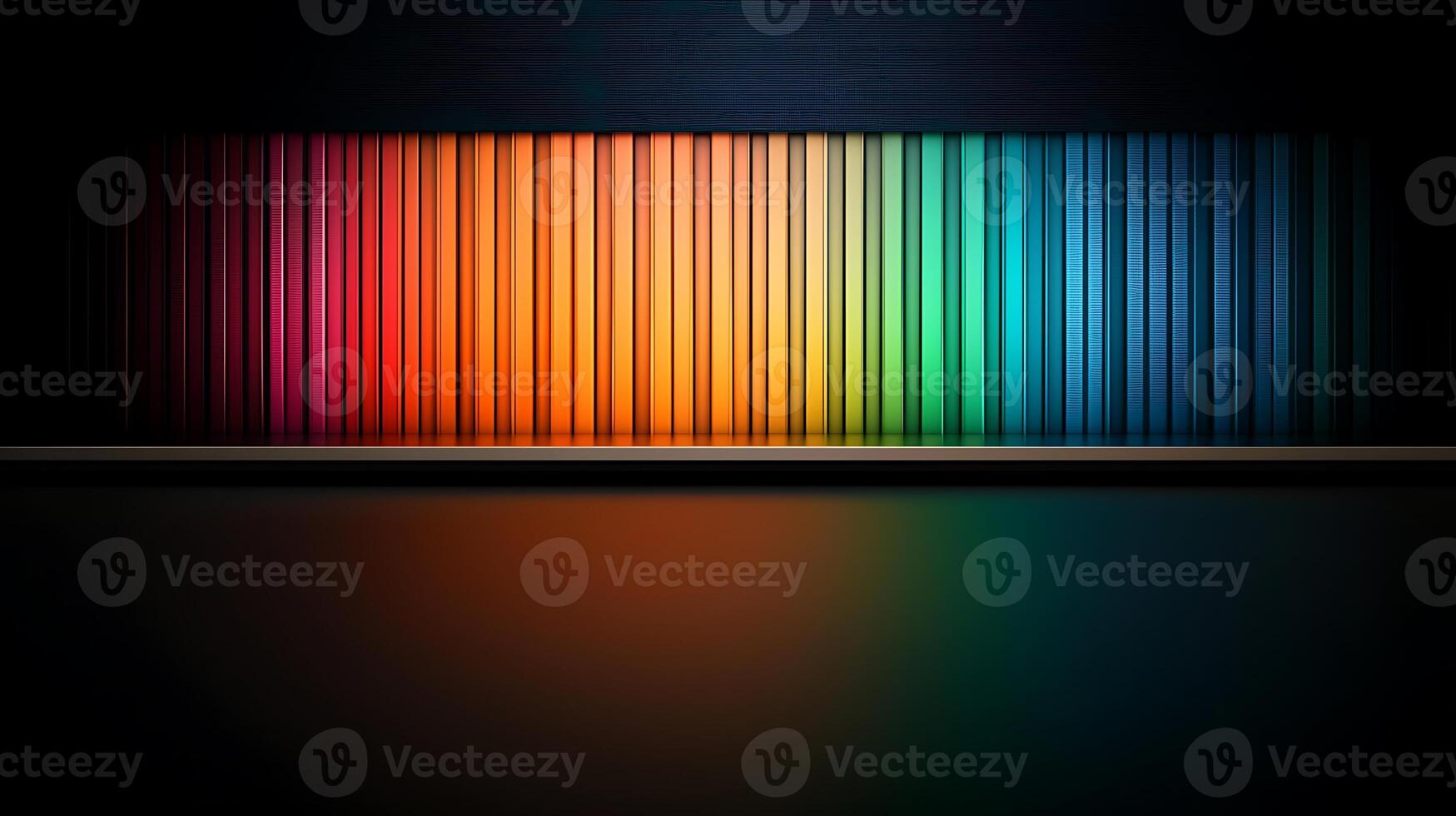 Vibrant Color Spectrum Displayed on a Dark Background with a Smooth Surface Reflection photo