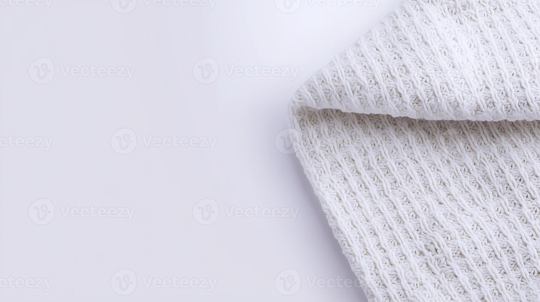 Close-up of a textured white fabric corner on a light background, showcasing its intricate weave photo