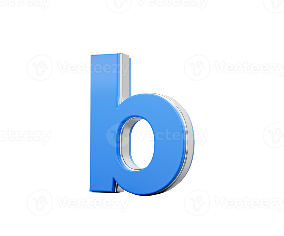 Blue Small Letter b Alphabet b Gleams With Its Sleek Modern Design With Sharp Edges 3D Illustration png