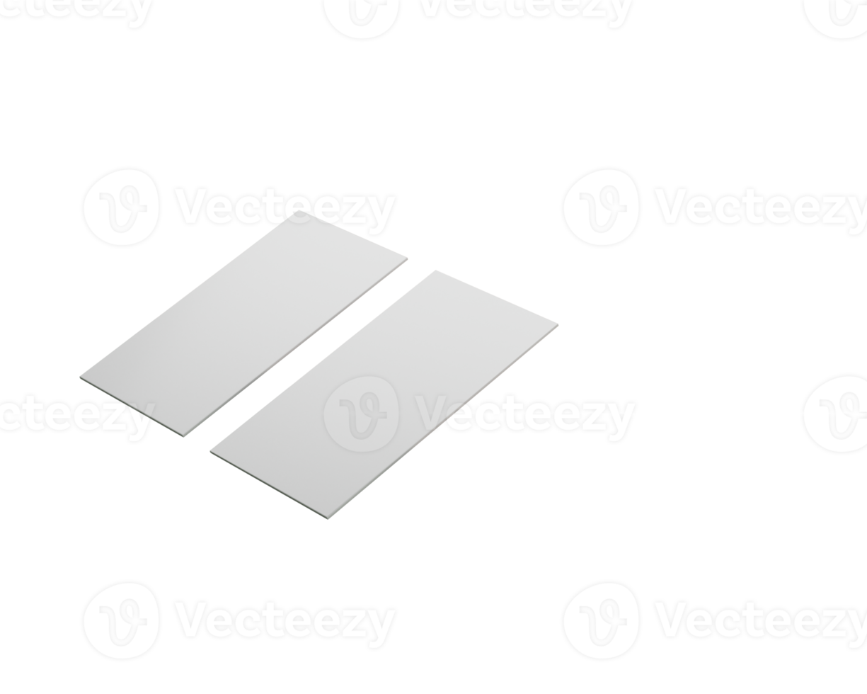 Two blank business card mockups placed side by side. 3D Illustration png