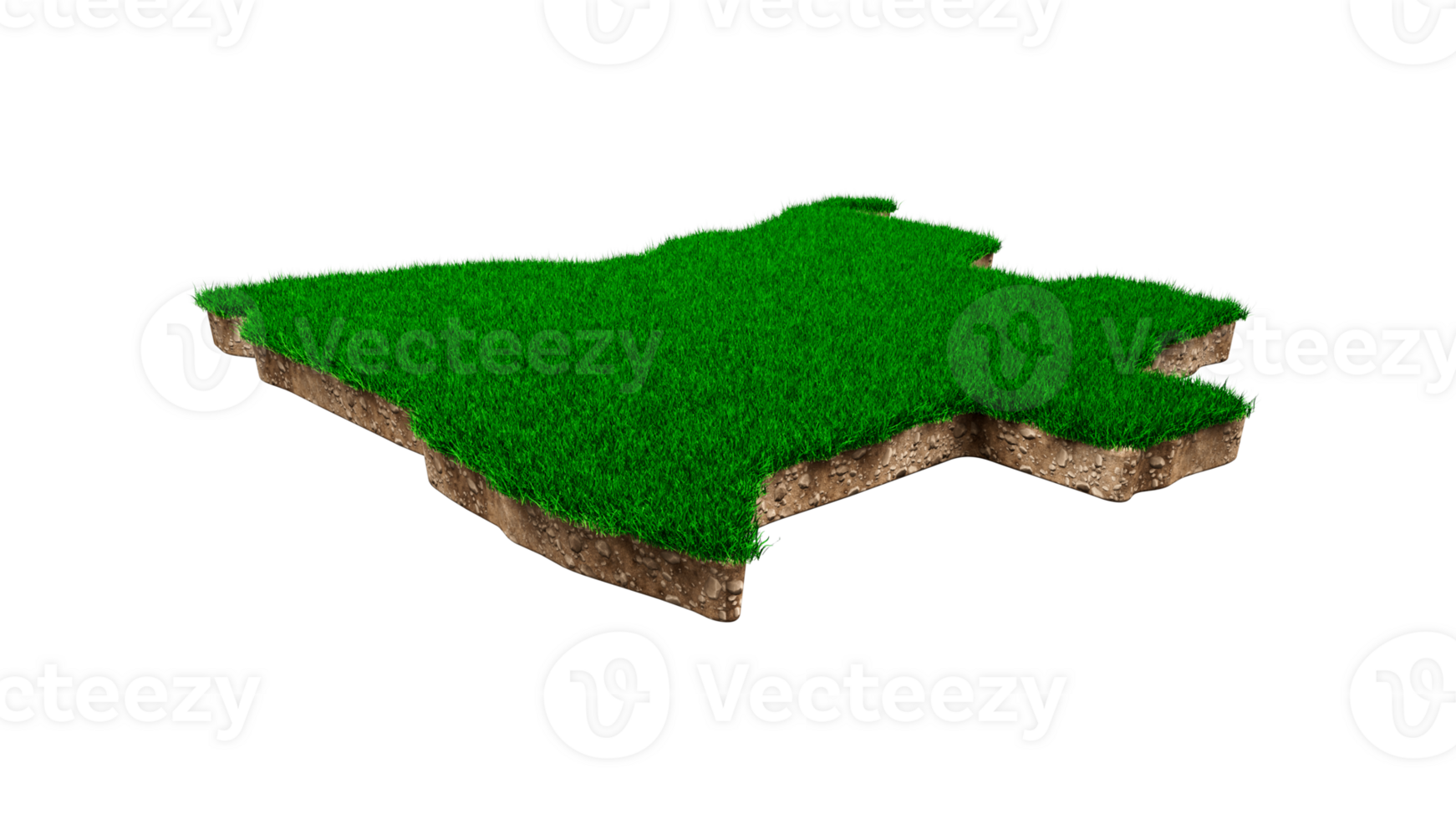 Angola Map Soil Land Geology Cross Section With Green Grass And Rock Ground Texture 3d illustration png