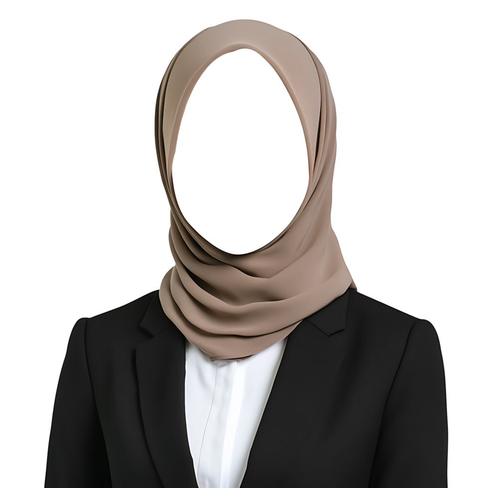Stylish and Professional Hijabi Woman in Business Suit isolated on transparent background png
