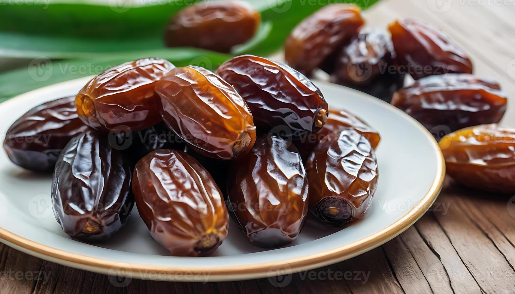 Date fruits on a plate photo