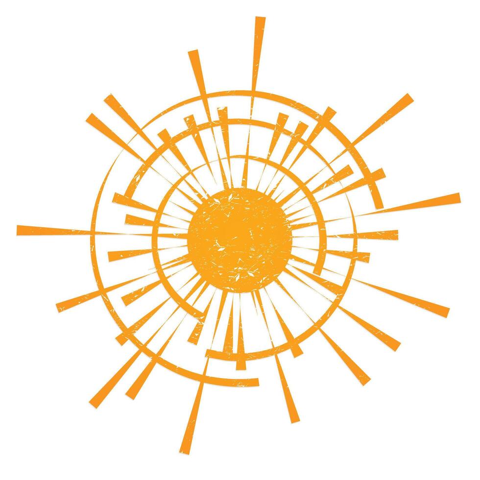 Bright warm sun. vector