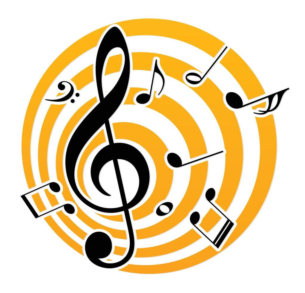 Logo with music notes. vector