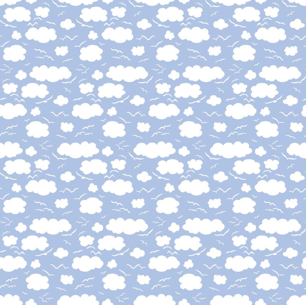 A seamless background with birds in the sky. vector