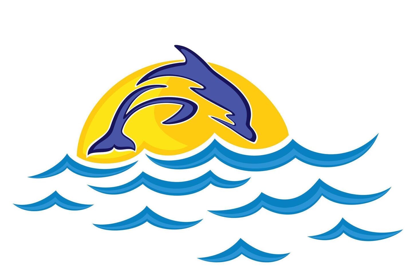 dolphin Jump in the sea. vector