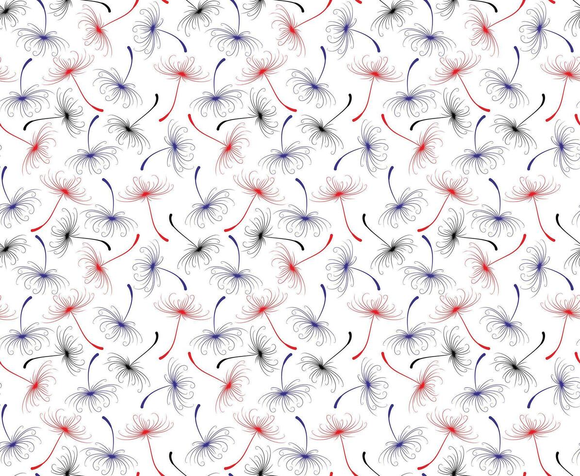 A seamless background with dandelion seeds. vector