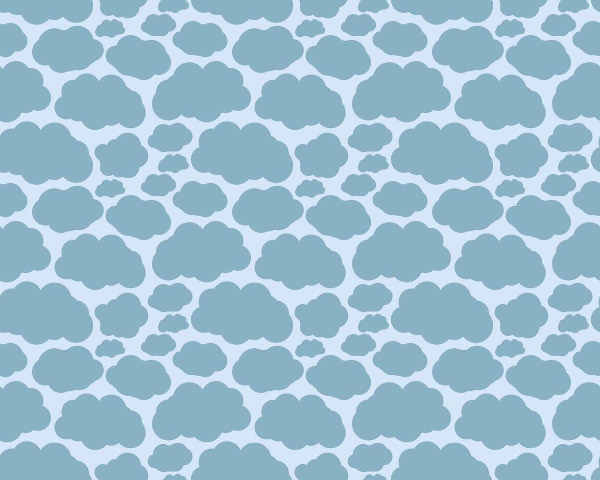 Seamless blue background with clouds. vector