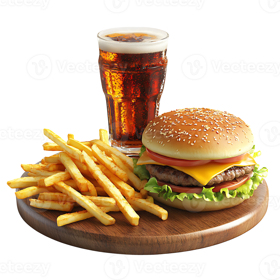 Realistic hamburger with Beautiful Presentation png