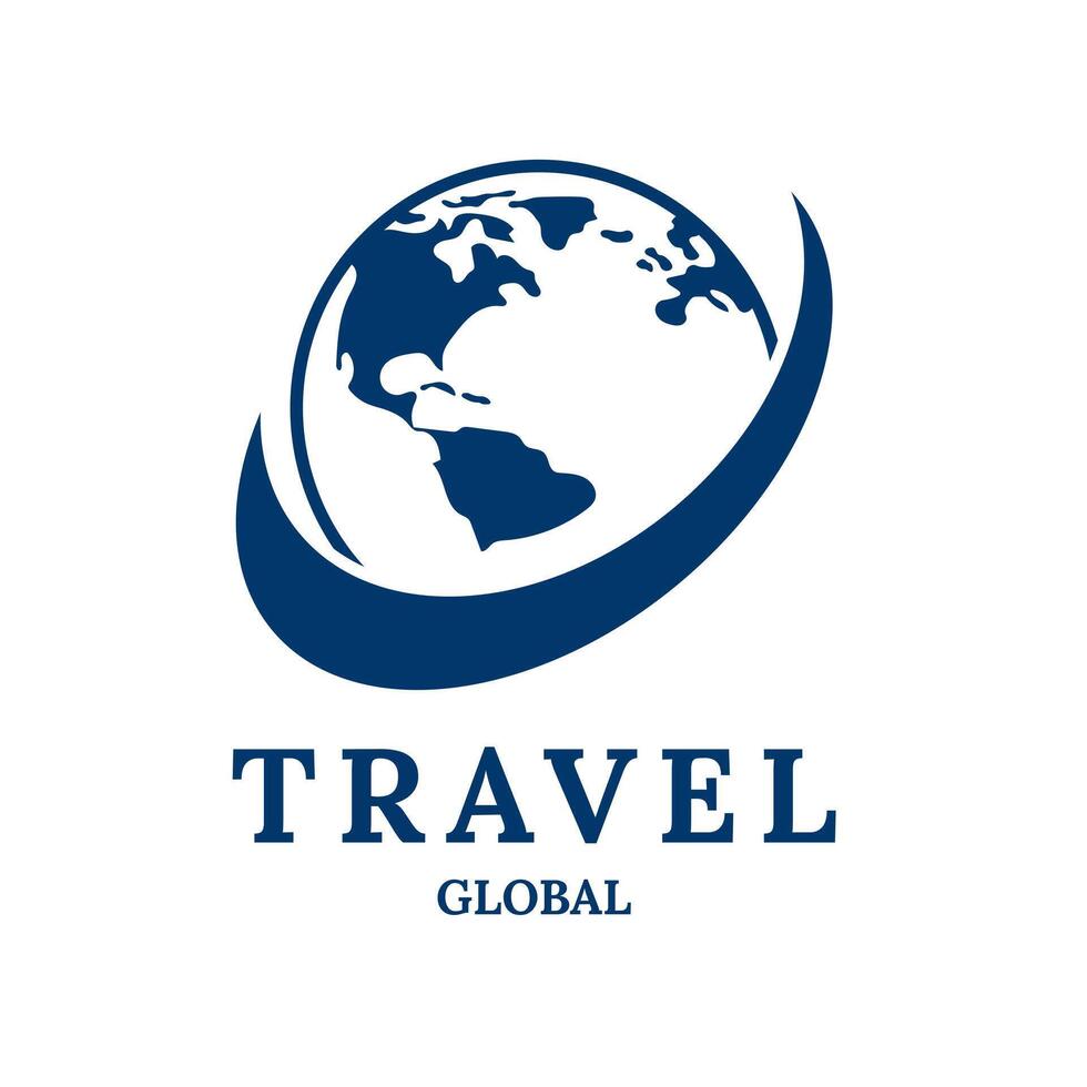 Planet Symbol Logo, Globe. Modern Design with Abstract concept for Company, Technology, Globalization vector