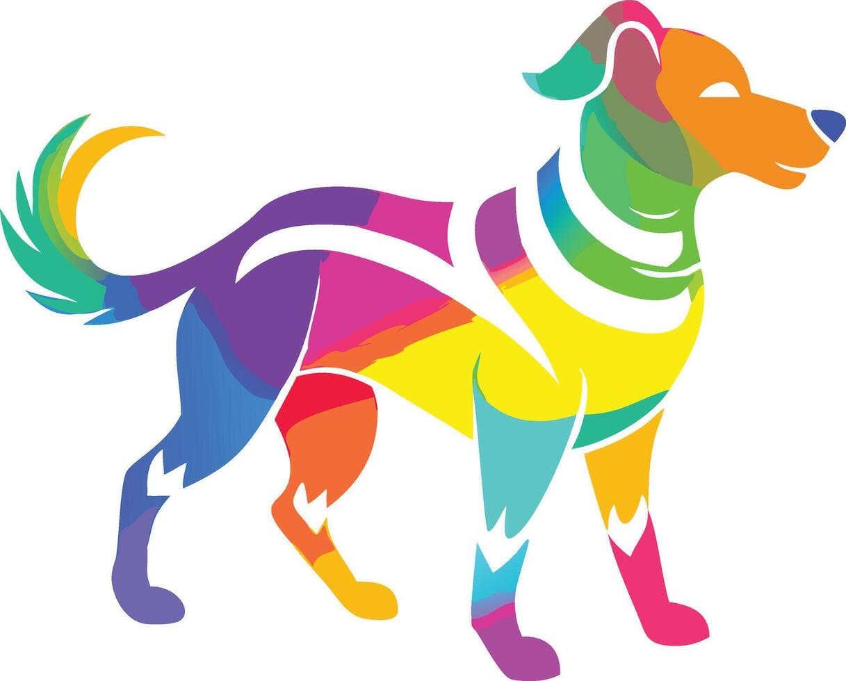 Colorful Dog Mascot Logo vector