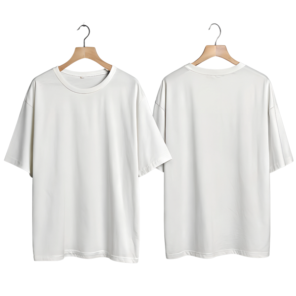 White Tshirt Back and Front Mockup Isolated On Transparent Background png