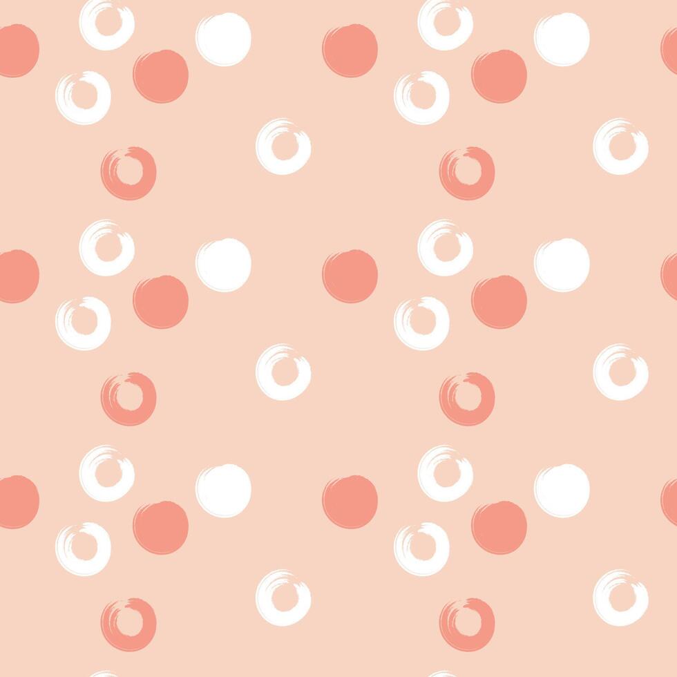 Seamless pattern with abstract textured circles in pastel orange tones. illustration vector