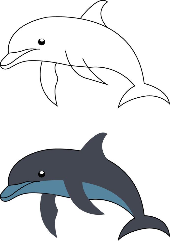 Realistic Dolphin Jumping vector