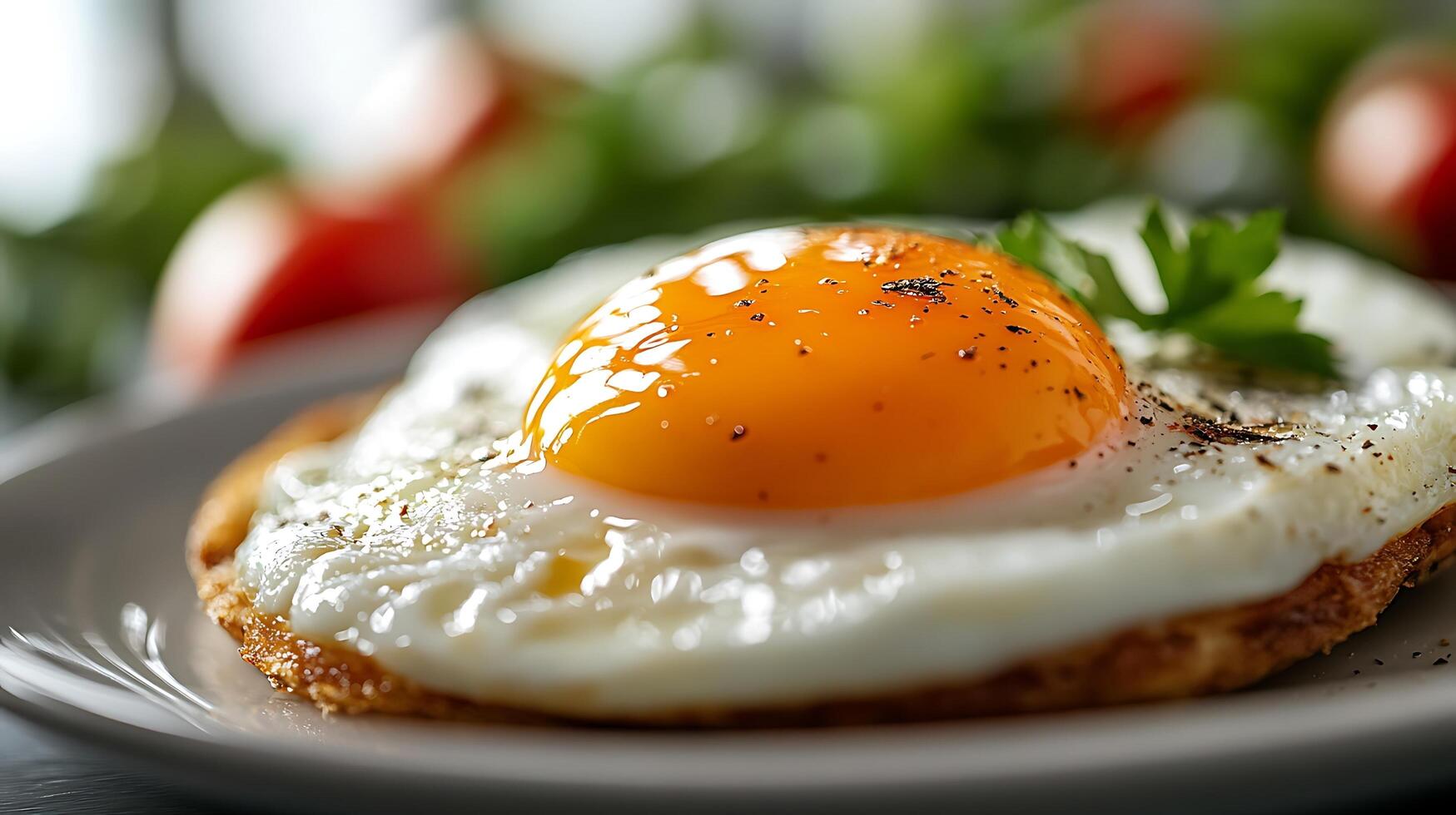 A fried egg on a plate photo