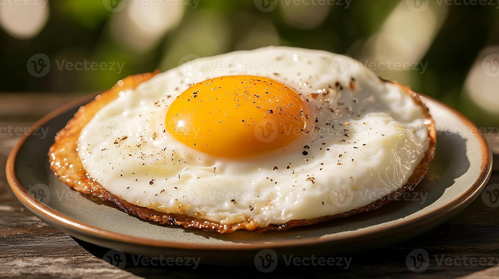 A plate with an egg on it photo