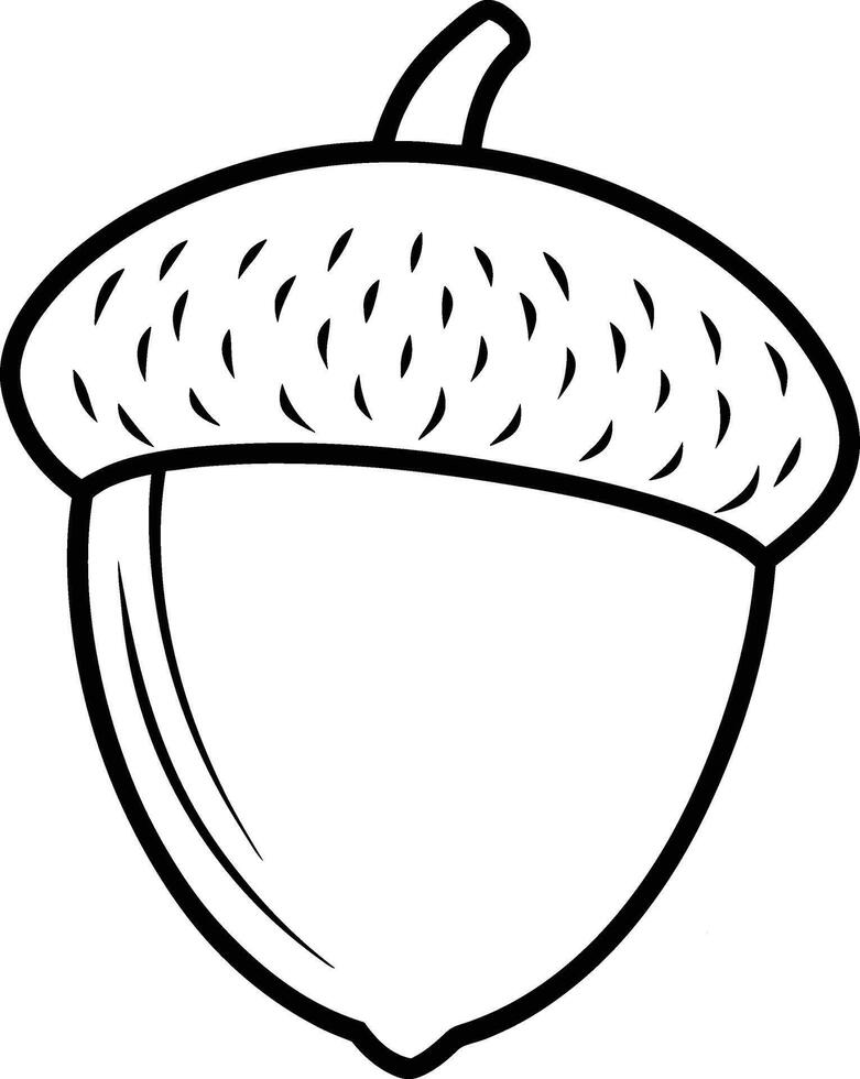 Acorn Outline - Hand-Drawn Oak Nut Illustration vector