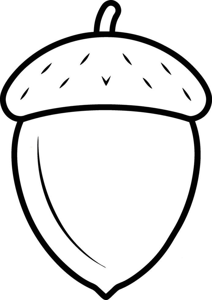 Acorn Outline - Minimalist Nut Drawing vector