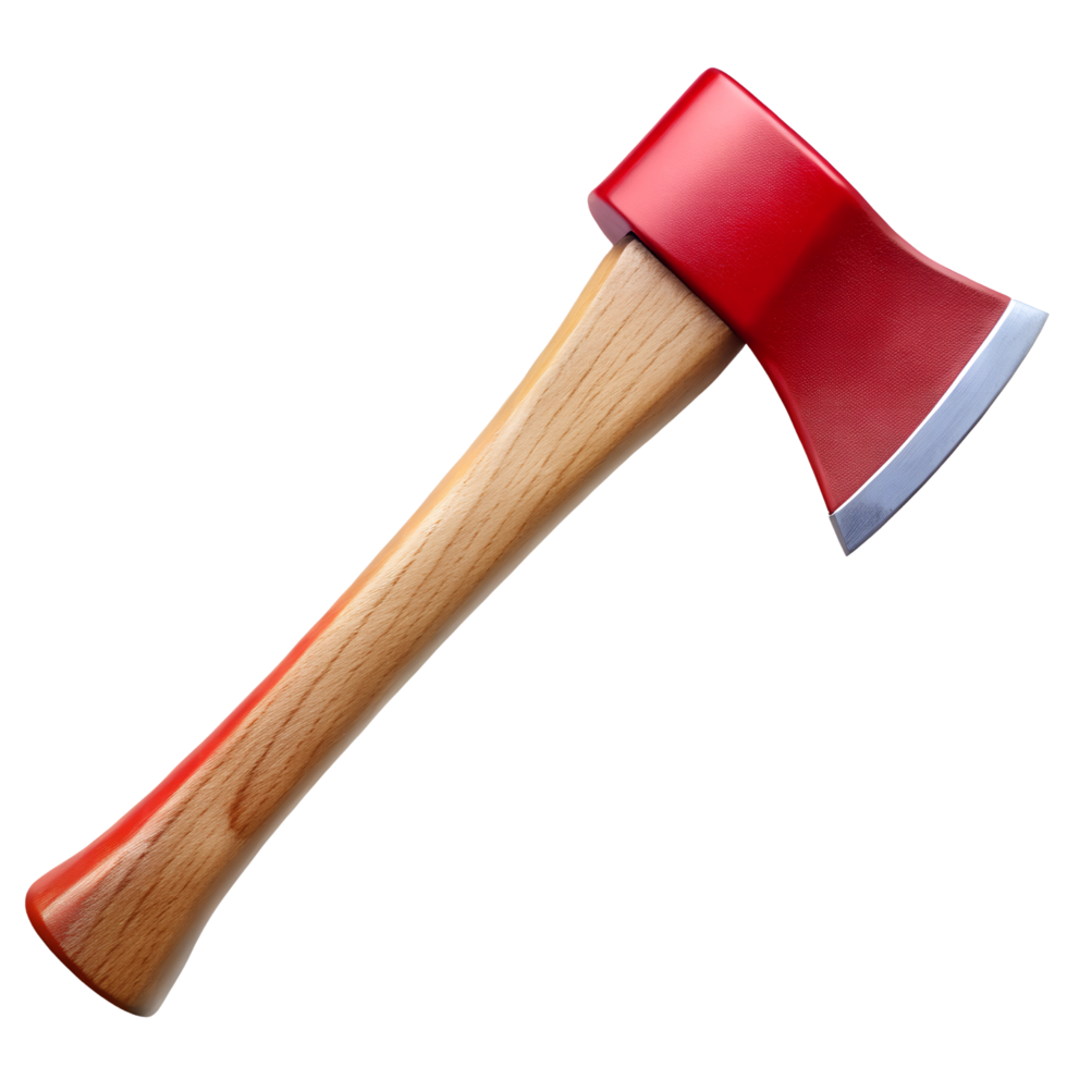 Classic Red Axe with Durable Blade Isolated on Transparent Background png