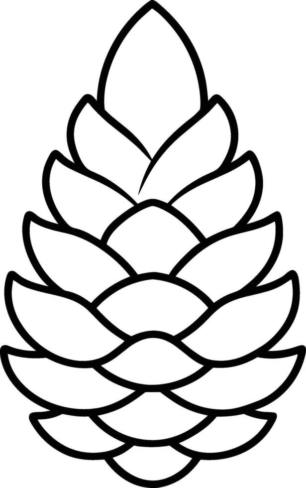 Simple Pine Cone Outline - Autumn and Fall Illustration vector