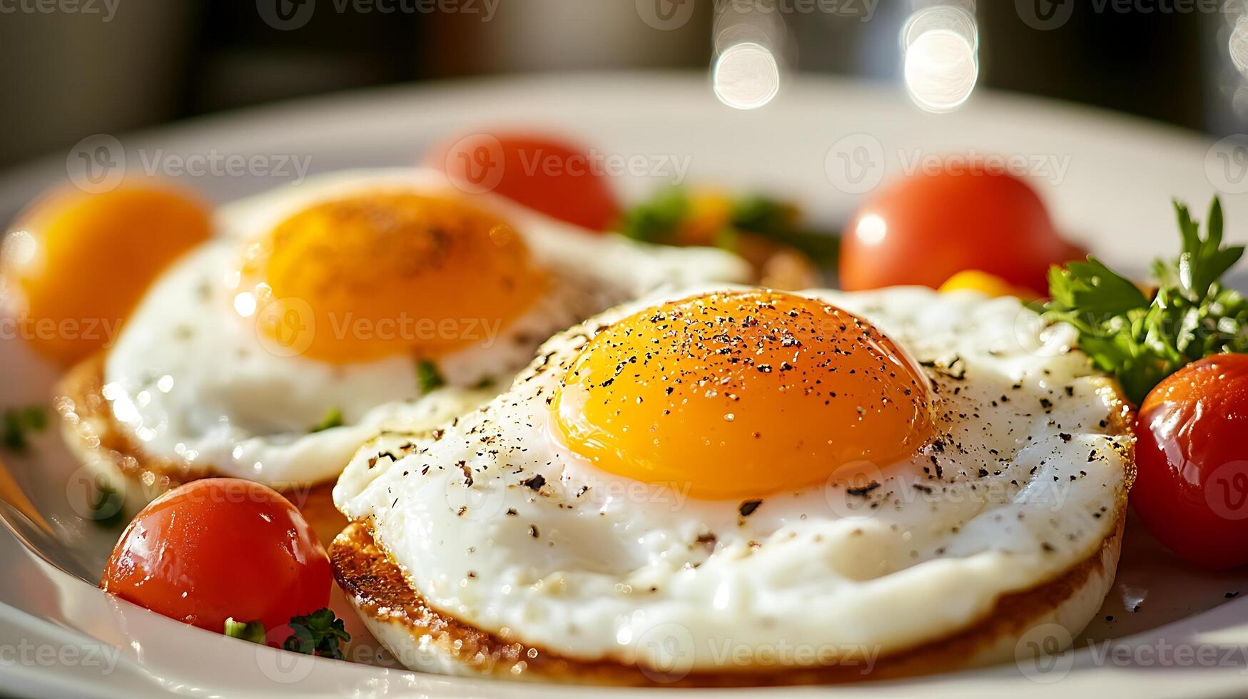 A plate of eggs and tomatoes photo