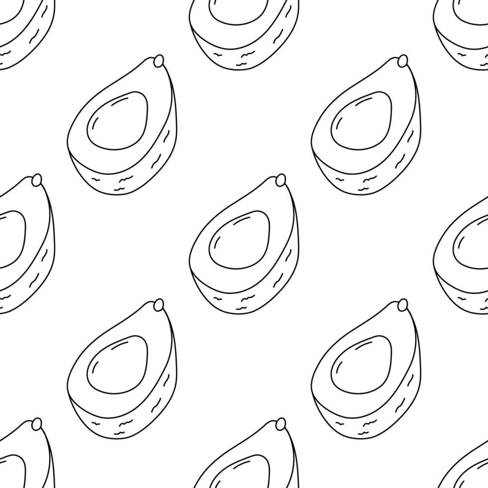 Decorative pattern featuring avocados on a white background vector