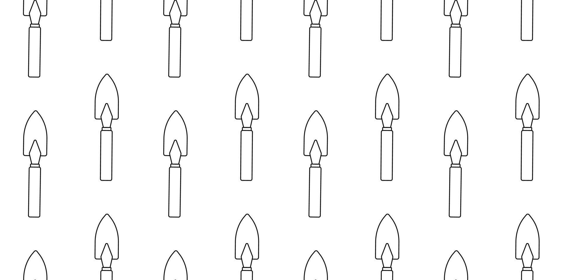 Repeated pattern of gardening tools on a plain background in a minimalist design vector
