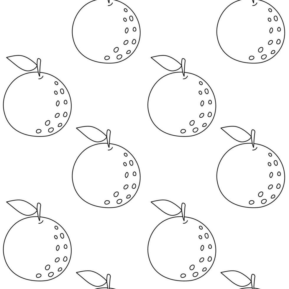 Simple line drawing of oranges on a white background suitable for coloring activities vector