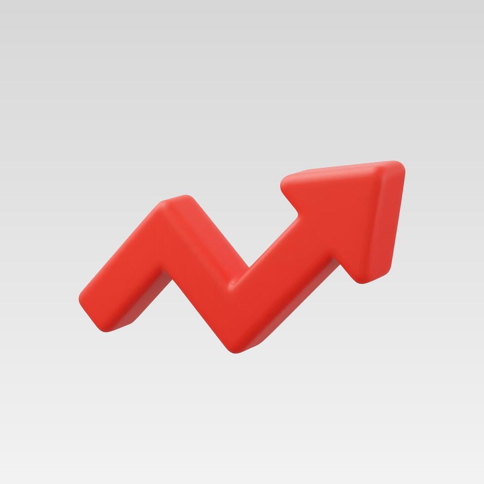 3d Realistic Arrow growth graph, business financial profit illustration vector