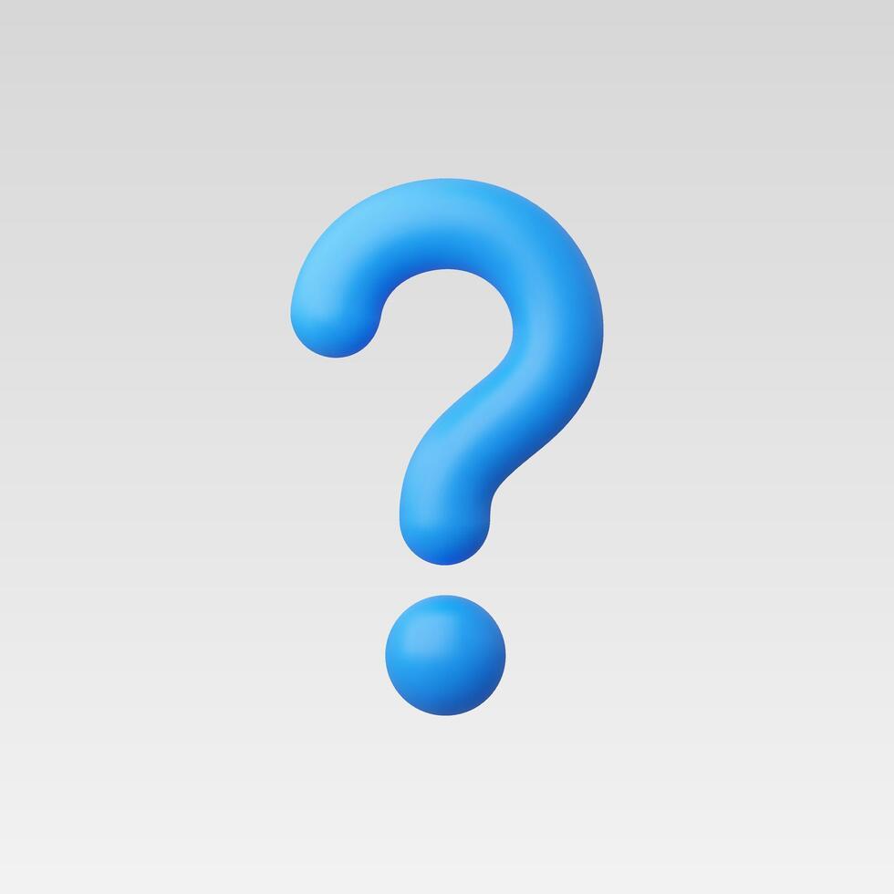 3d Realistic Question mark Illustration vector